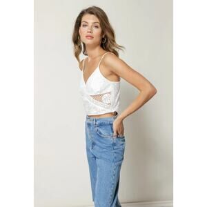 NWT! Line & Dot Lydia Lace Eyelit Romantic Cami Tank - Size Medium